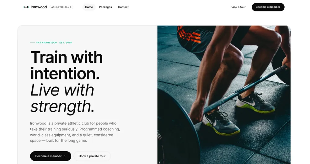 Iron Wood — gym website